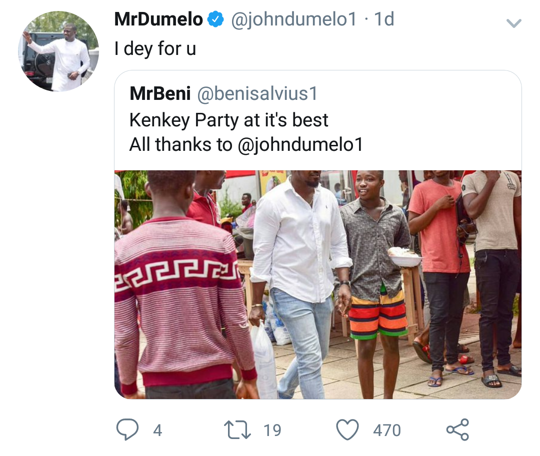 Student Congratulates John on his kind gesture