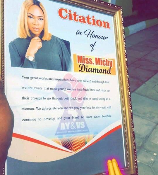 Shatta Michy Awarded For Motivating Young Women