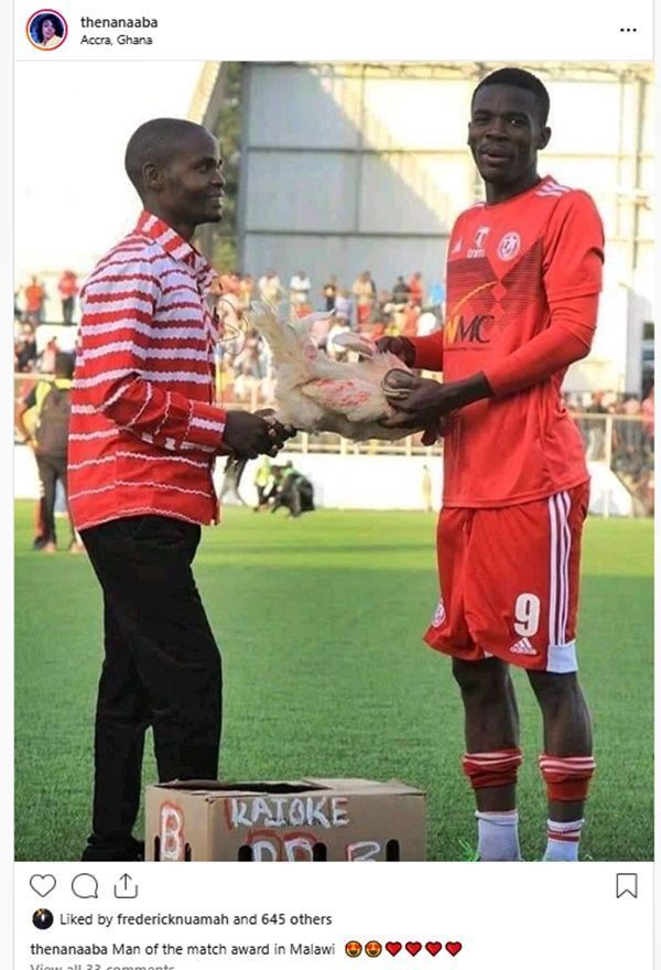 Footballer Gets A Fowl As Man Of The Match Prize