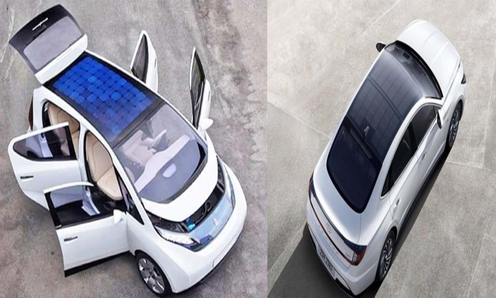 Car with a solar roof