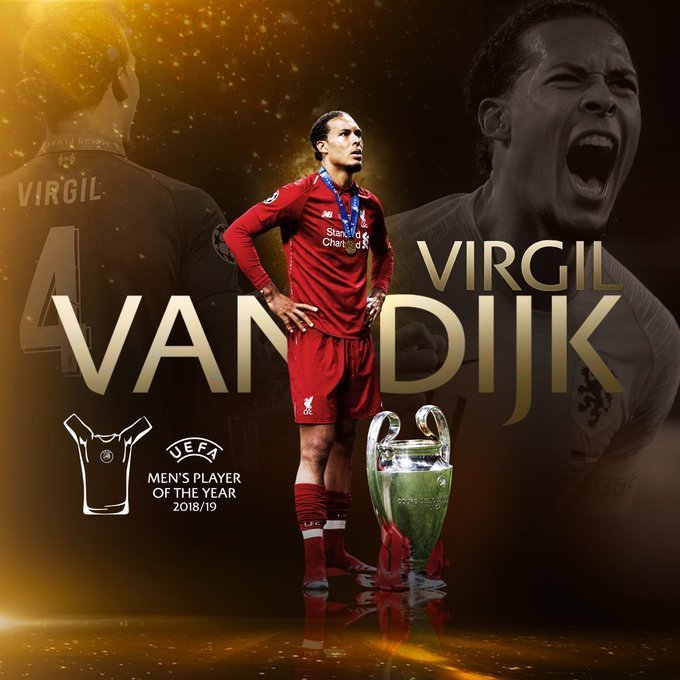 Van Dijk wins UEFA Men's Player Of The Year Award