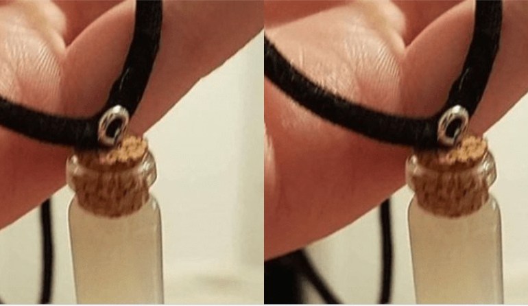 Young Lady Keeps Her Man Close By Making A Necklace With His Sperm
