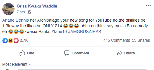 Criss Waddle Trolls Archipalago over his borla song