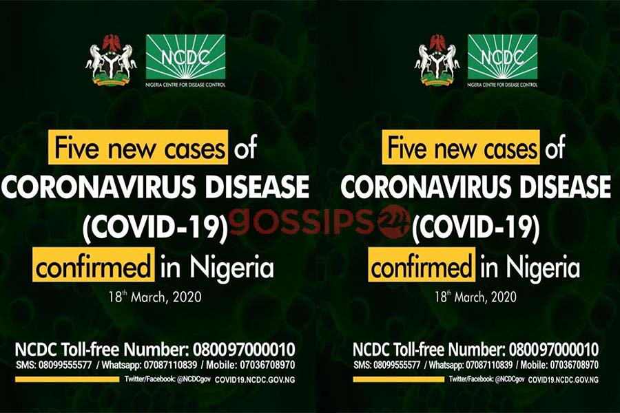 5 new coronavirus cases confirmed in Nigeria