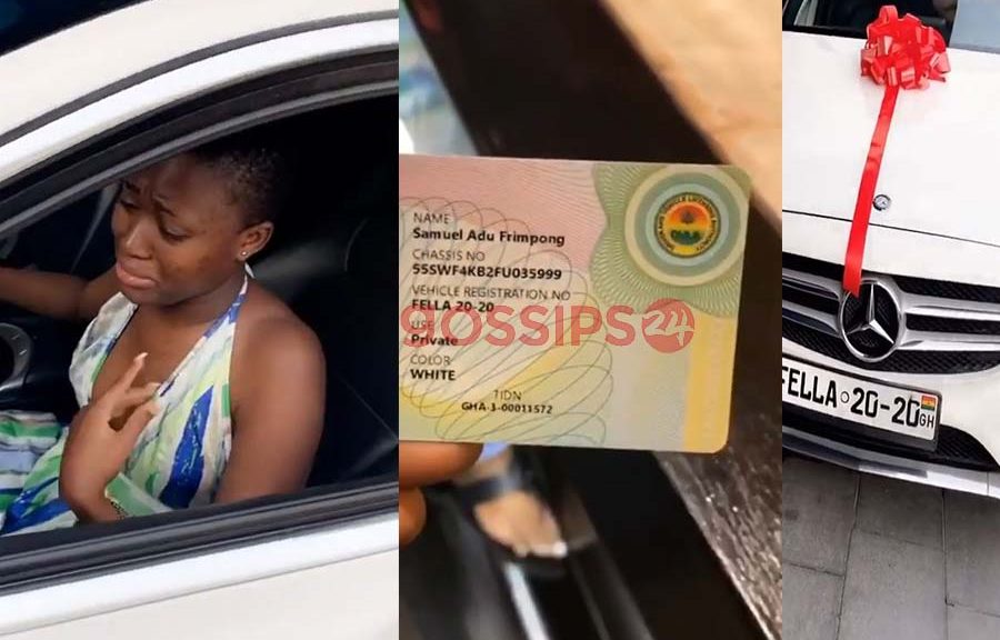 Medikal Tricks Fella Makafui As He Registers The Car He Bought For Her In His Name,