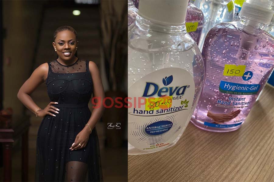 Nana Aba Anamoah blasts Pharmacy shops for increasing prices of sanitizers