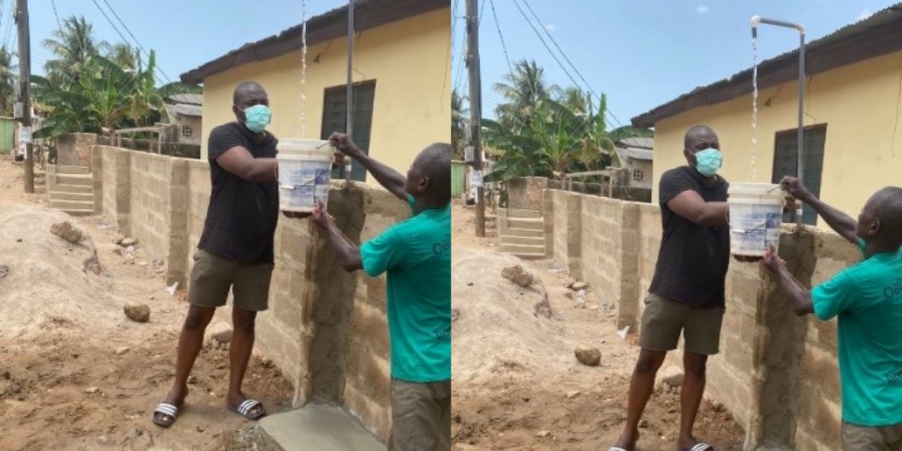 John Dumelo constructs water pipes for Ayawaso Residents