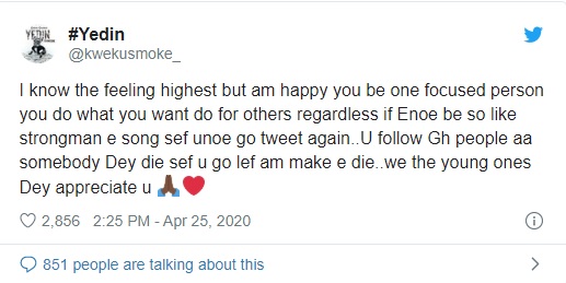 Kweku Smoke's tweet