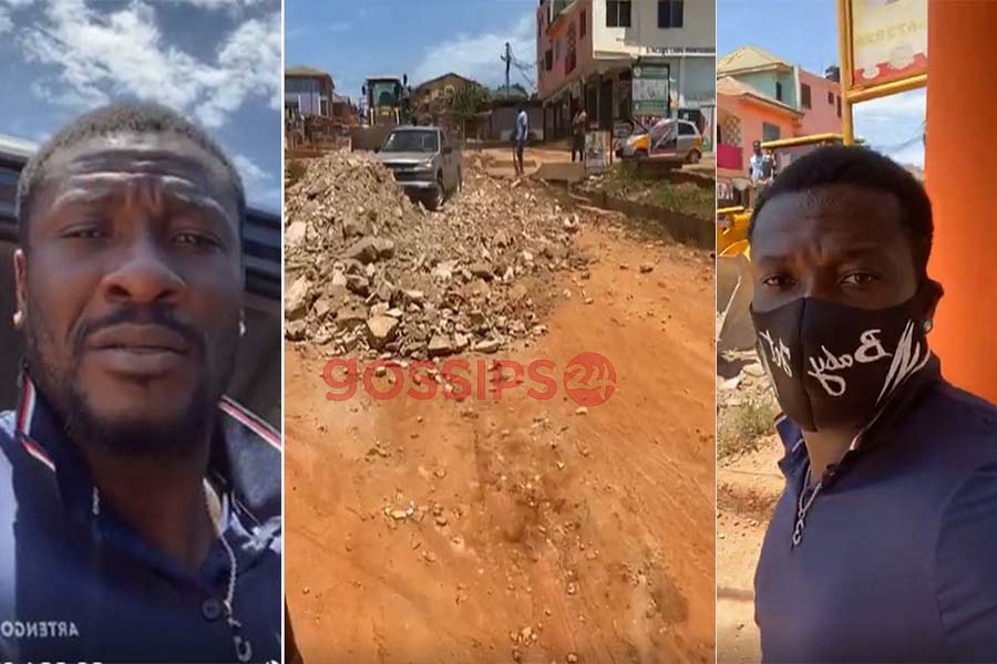Asamoah Gyan fully pays for the construction of a road in Kasoa