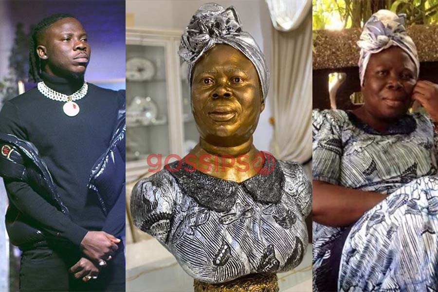 Stonebwoy mother, Stonebwoy makes a statue for his mother to celebrate her