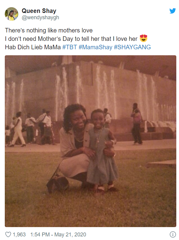 Wendy Shay shares throwback photo with her Mum 