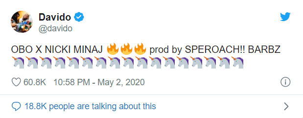 Davido new song with Nicki Minaj