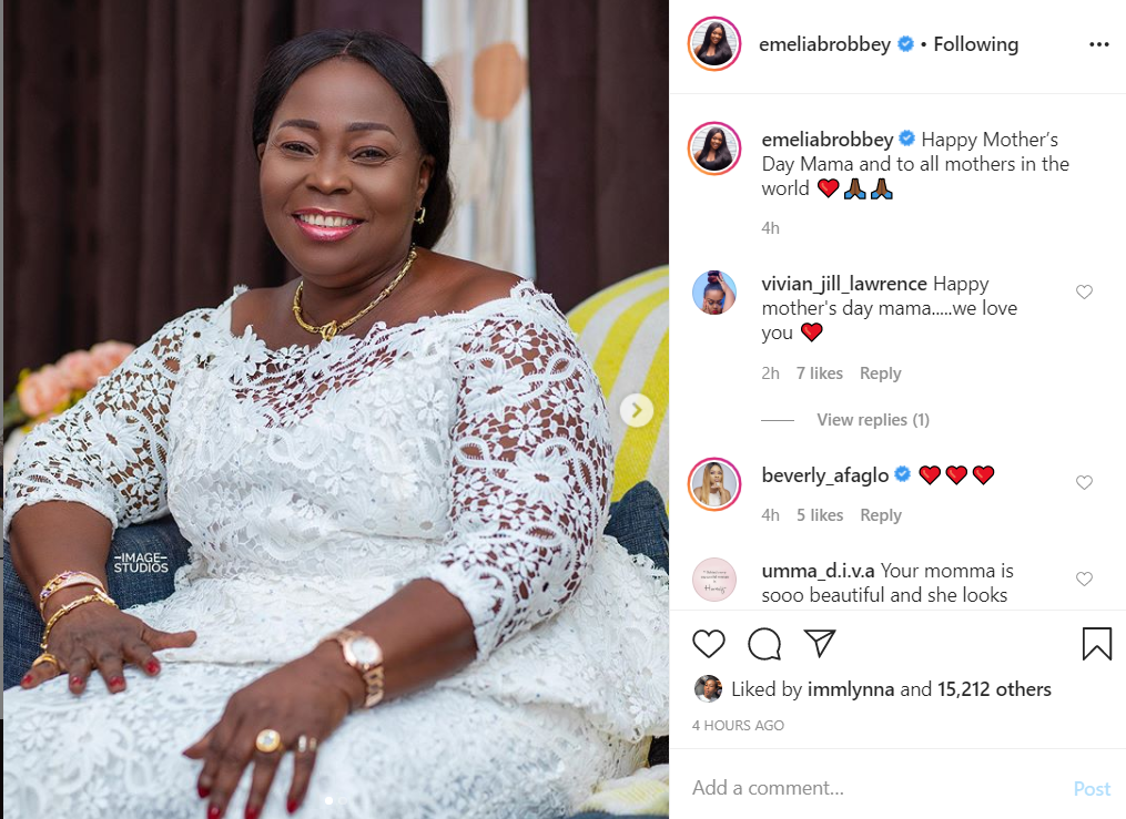 Emelia Brobbey buys a brand new car for her mother on Mother's Day