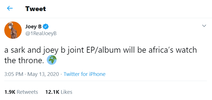 Joey B and Sarkodie hint on a joint album