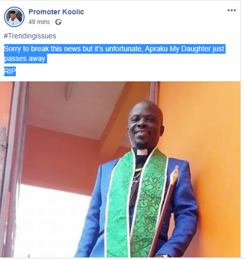 Promoter Koolic on Apraku My daughter report