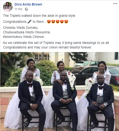 Two sets of triplets marry each other on the day