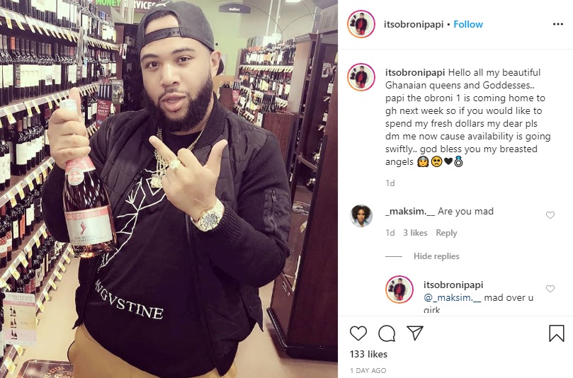 Hit me up for hookups - Archbishop Duncan Williams’ Gangster Son tells Ghanaian slay queens