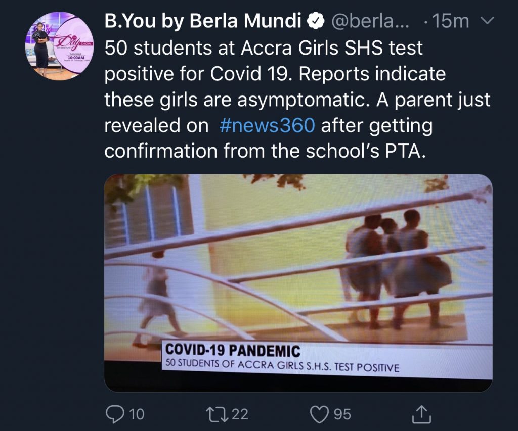 50 students at Accra Girls SHS test positive for coronavirus