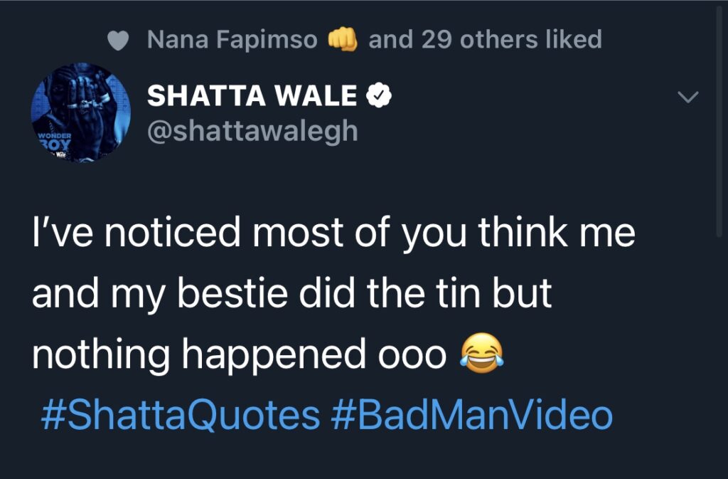 Shatta Wale speaks on chopping Efia Odo in 'Bad Man' music video