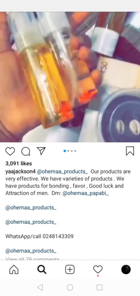 Yaa Jackson now using her verified Instagram handle to sell charms