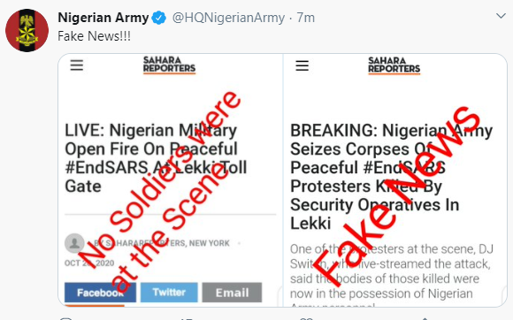 Governor Sanwo-Olu confirms deployment of Army to the venue of #Endsars protest at Lekki tollgate  (video)