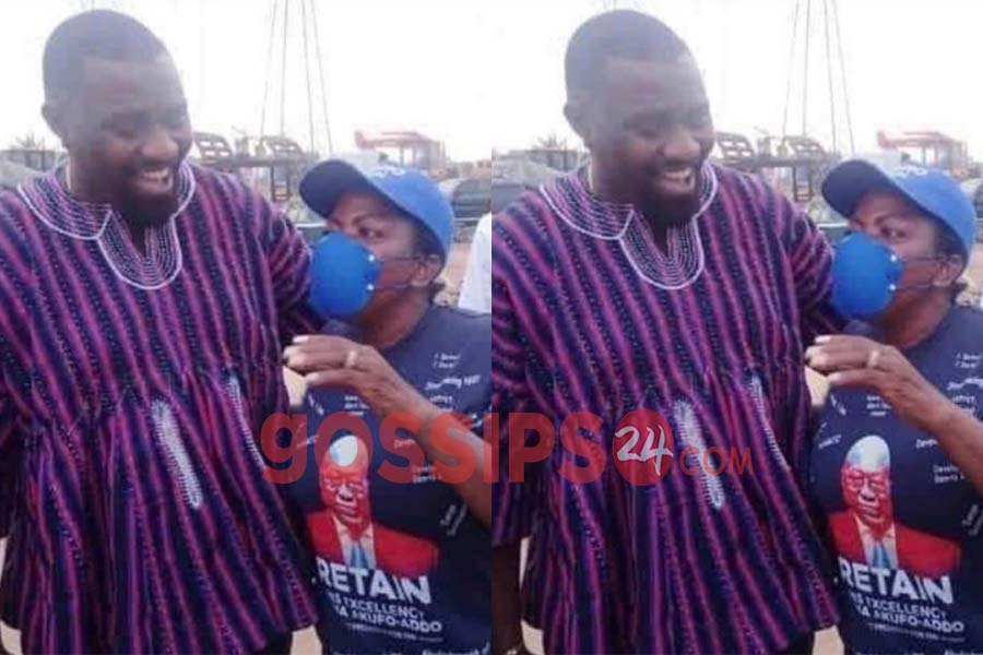 John Dumelo and Mama Lydia meet face-to-face during door-to-door campaign