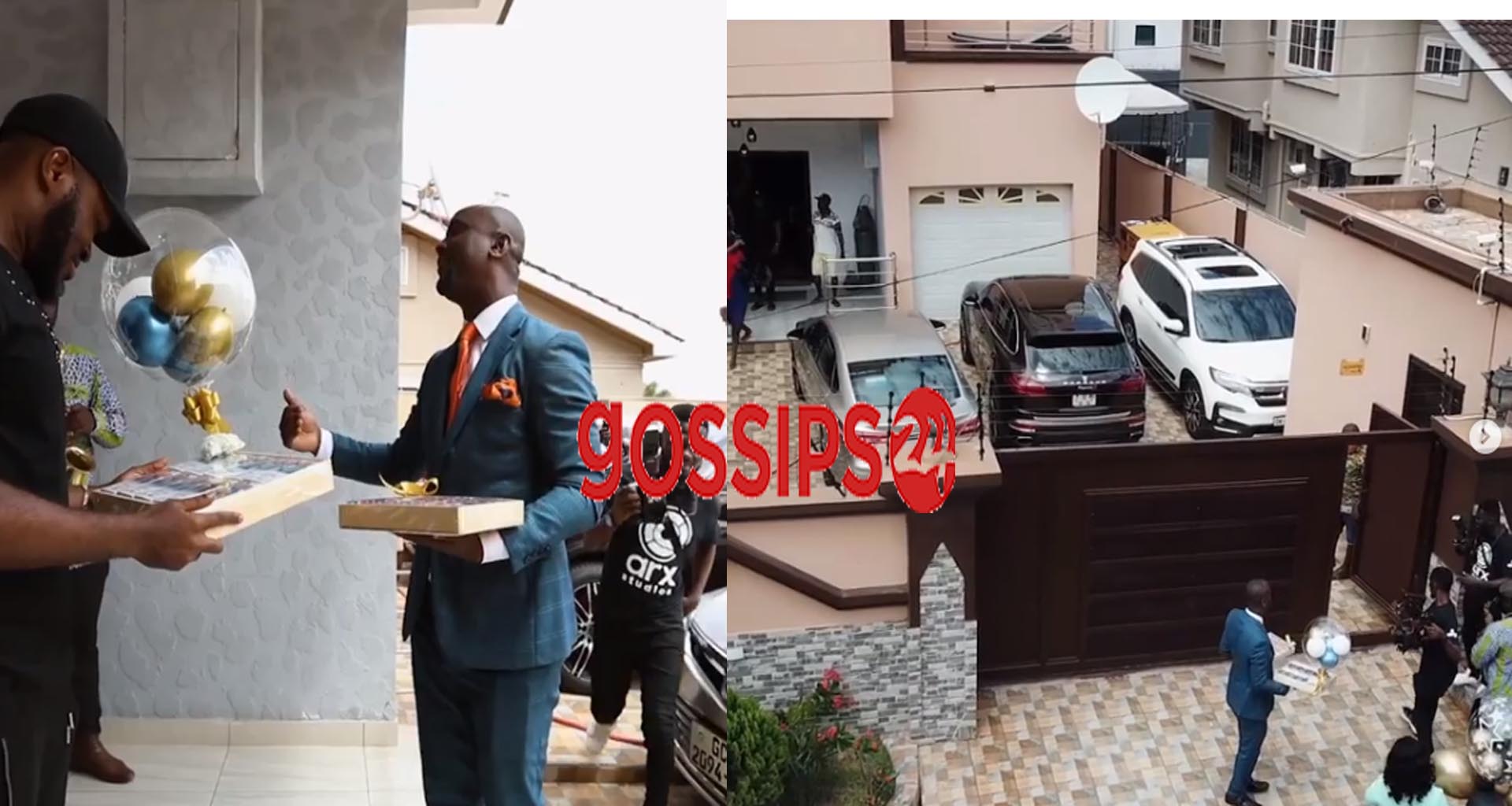 Kweku Temeng surprises Kennedy Osei at his plush mansion