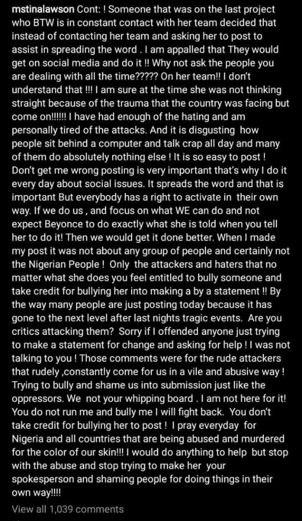 Beyonce's mother attack Tiwa Savage for calling out her daughter