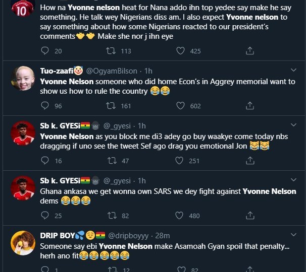 Ghanaians blast Nana Aba Anamoah & Yvonne Nelson for pressuring Akufo-Ado to tweet about #EndSARS