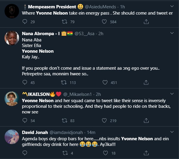 Ghanaians blast Nana Aba Anamoah & Yvonne Nelson for pressuring Akufo-Ado to tweet about #EndSARS