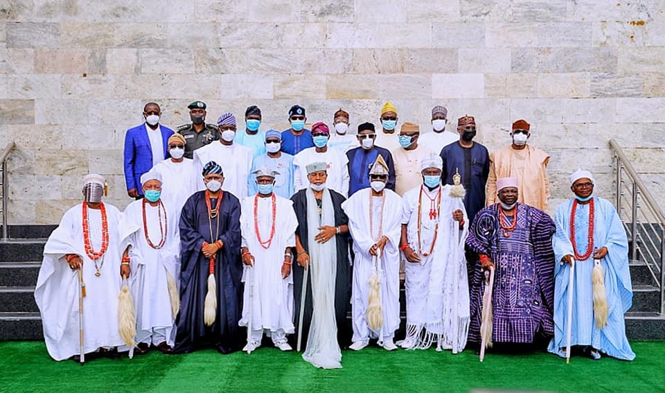 Oba of Lagos makes first public appearance after his palace was vandalized (photos)
