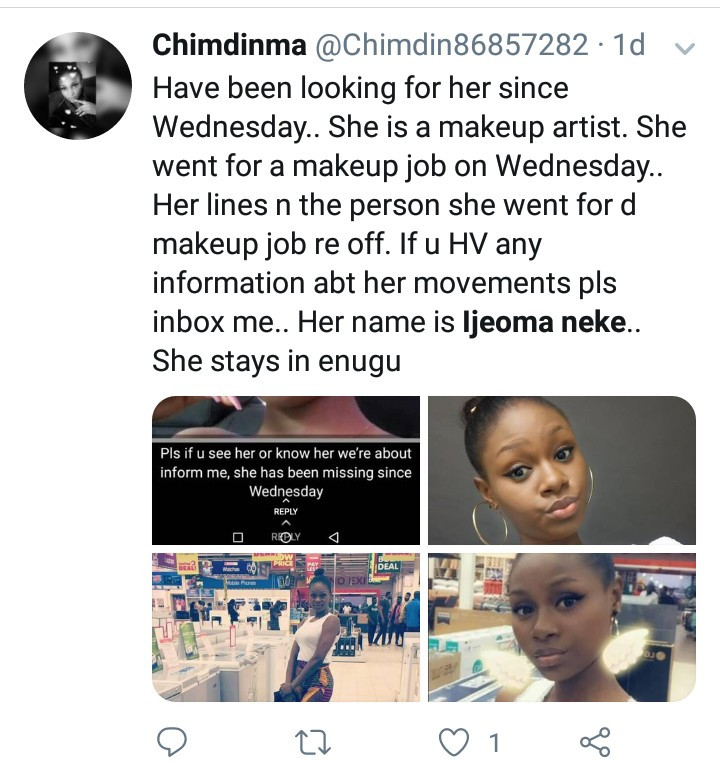 Makeup artist who went missing after leaving home for a job is found dead in Enugu