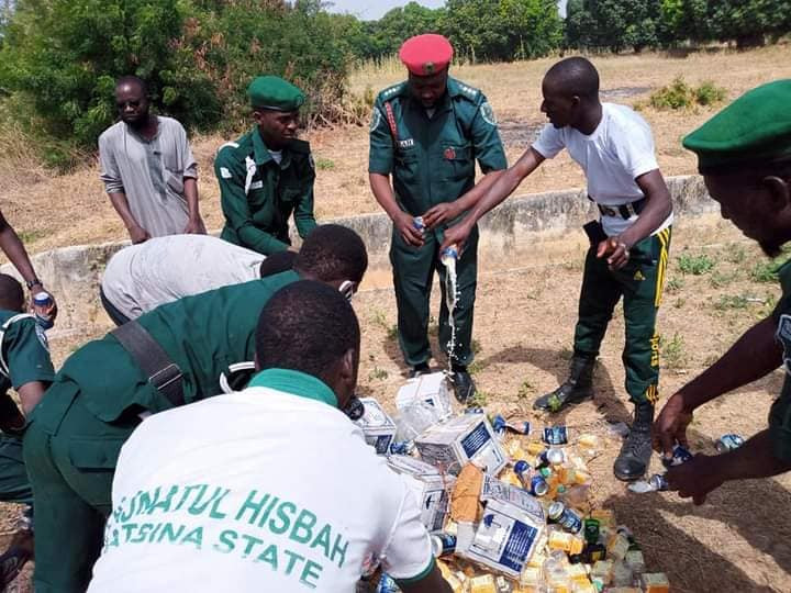 Hisbah destroys over 300 cans and bottles of alcohol in Katsina 