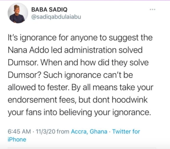 Sarkodie and fans are ignorant - NDC's Sadiq Abdulai