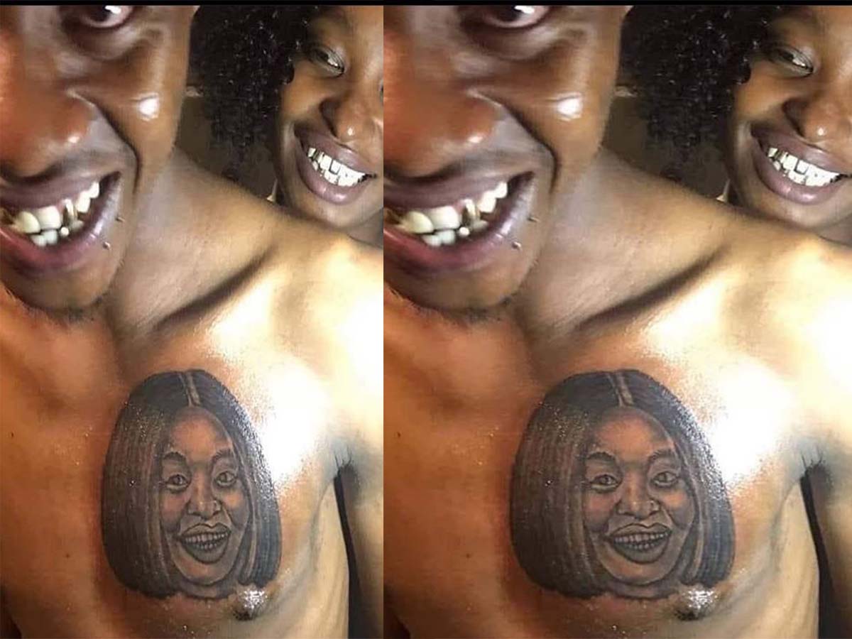 Young man tattoos the beautiful face of his girlfriend on his chest (photo) » Gossips24.com