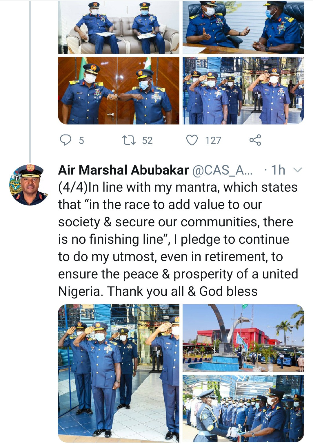 Support my successor - ex-Chief of Air Staff urges Nigerians
