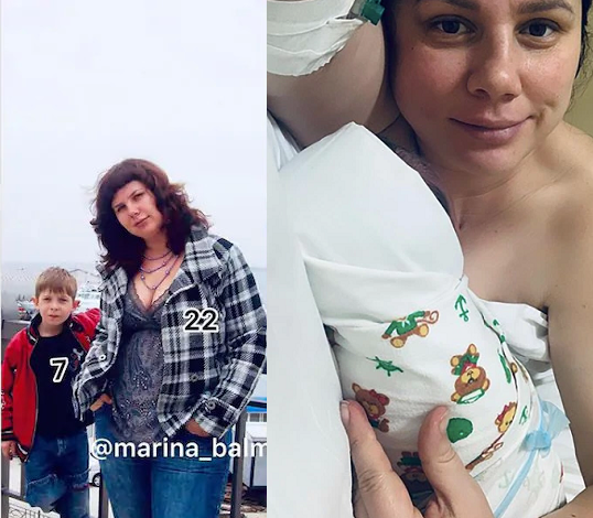 Russian blogger, 35, welcomes a child with her stepson, 21, after leaving his dad, 45