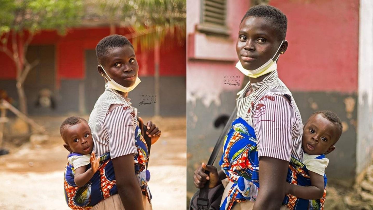 Meet 17 years old Orphan Who Carries her 10 Month Old Child To school