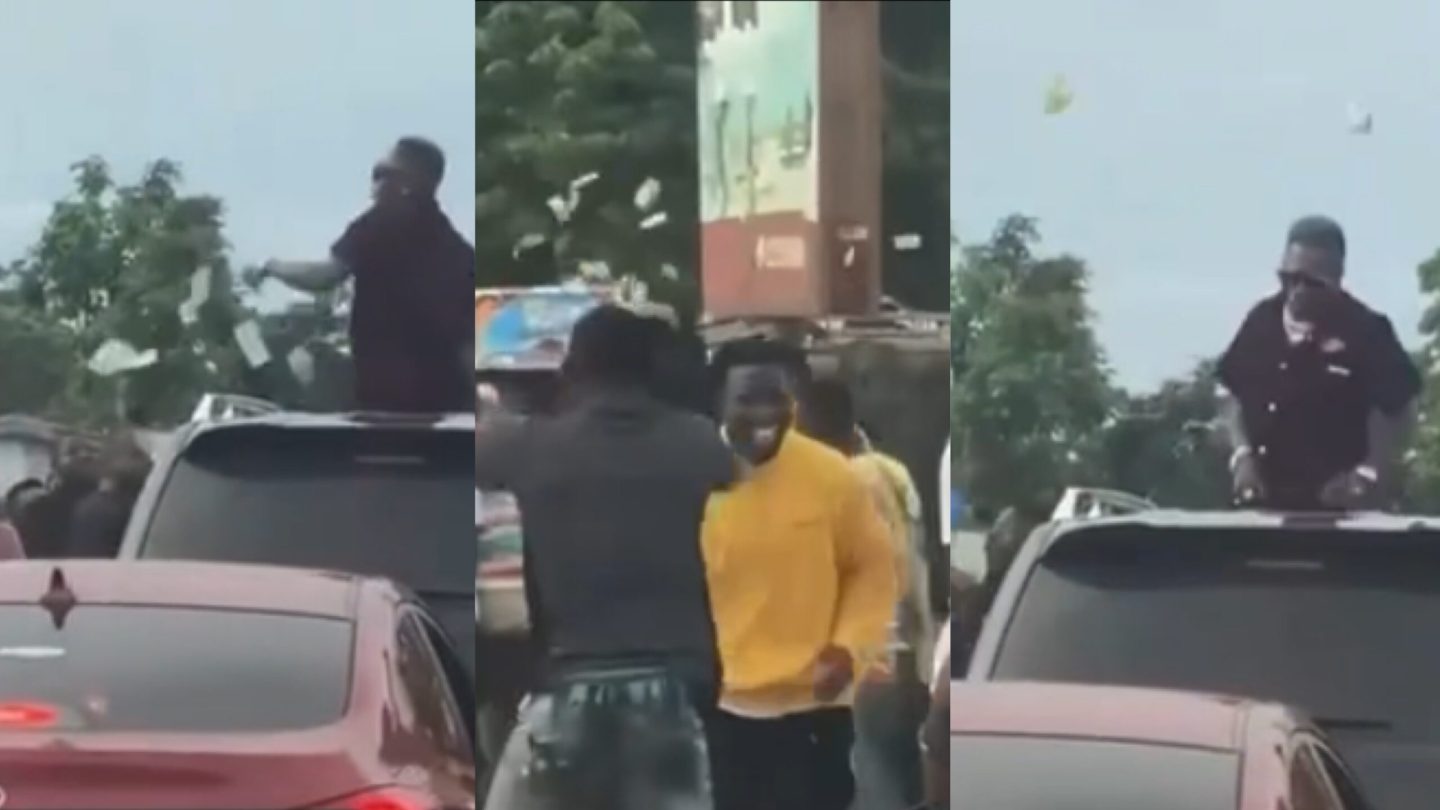 Checkout How Shatta Wale Made Cash Rain On Fans On Highway Road-Video