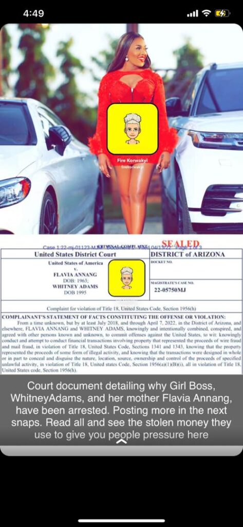 Popular Snapchat User, Girl Boss Allegedly Arrested By FBI In USA For Fraud - More Details